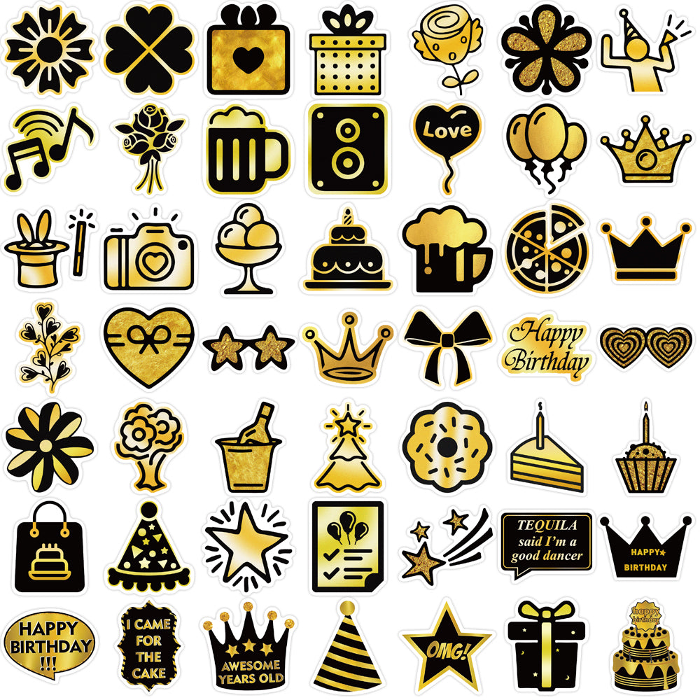 50pcs Birthday Party 2 Stickers Happy Birthday Cake