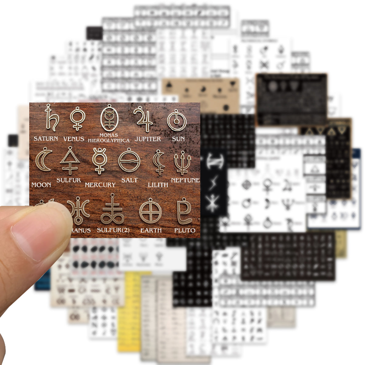 50pcs Alchemy Symbol Chemistry Elemental Stickers
