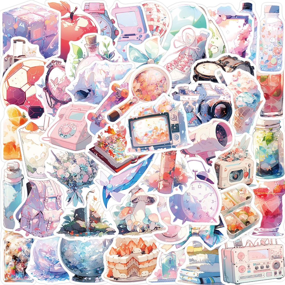 50pcs INS Fantasy Objects Bottle Drink Stickers