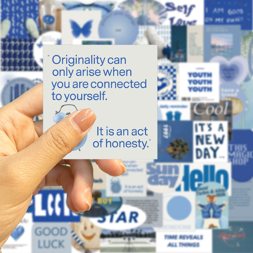 57pcs INS Style Blue Theme Scenery Stickers