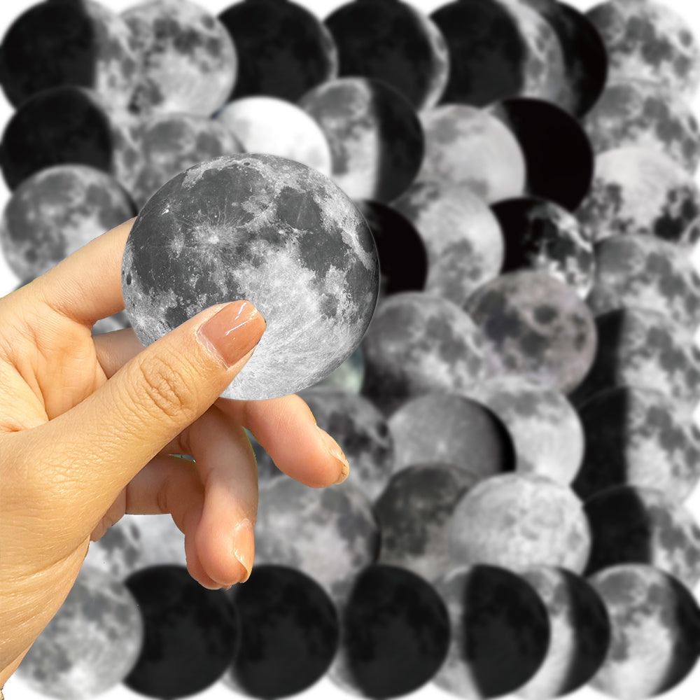 50pcs Moon Phase Stickers Moons Scenery