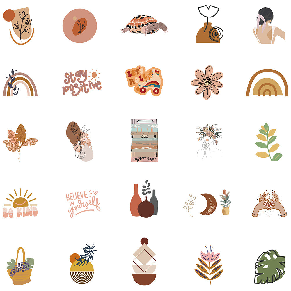 50pcs Bohemian 3 Stickers