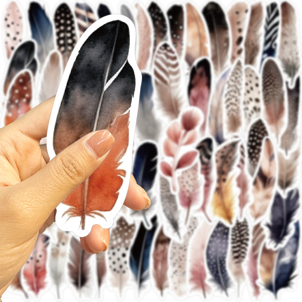 64pcs Feather Birds Fly Stickers