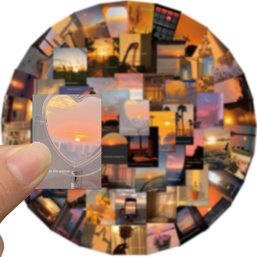 60pcs Sunset 2 Sunrise Landscape Photo Stickers