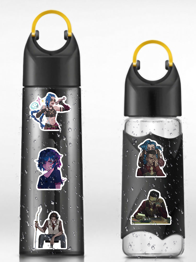 50pcs Arcane Stickers Pack 2 – League of Legends Inspired Vinyl Decals for Luggage, Laptop, Scrapbooking, and Gifts – Perfect for Arcane Fans and Gamers