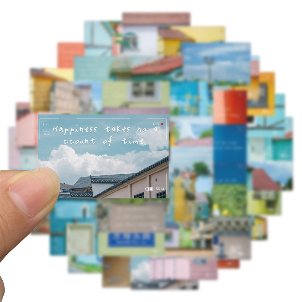 48pcs Rainbow Town Photo Happiness Chiku Stickers