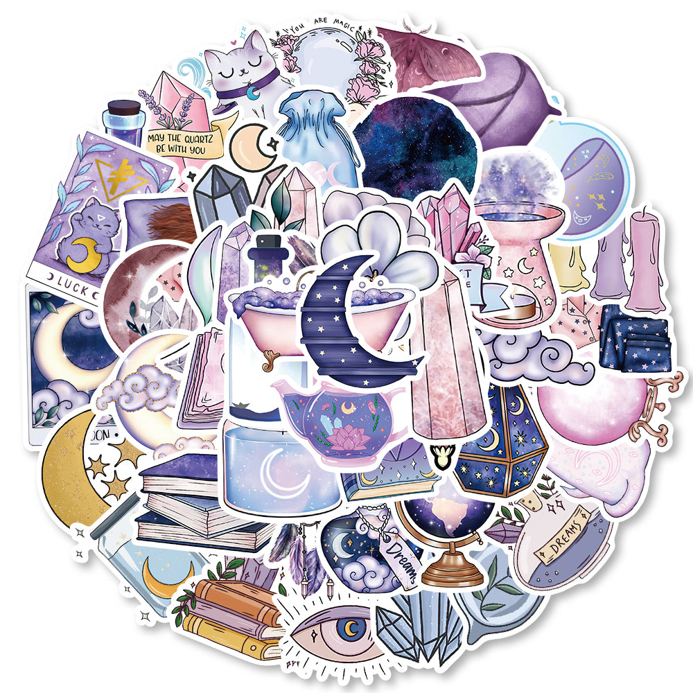 50pcs Magic Moon 2 Stickers Boys Tears Crystal Ball
