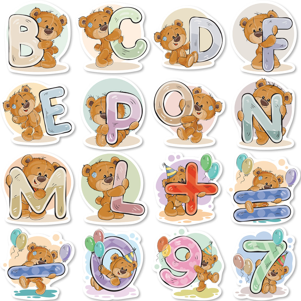 39pcs Notation Stickers Cartoon Alphabet Kids Education