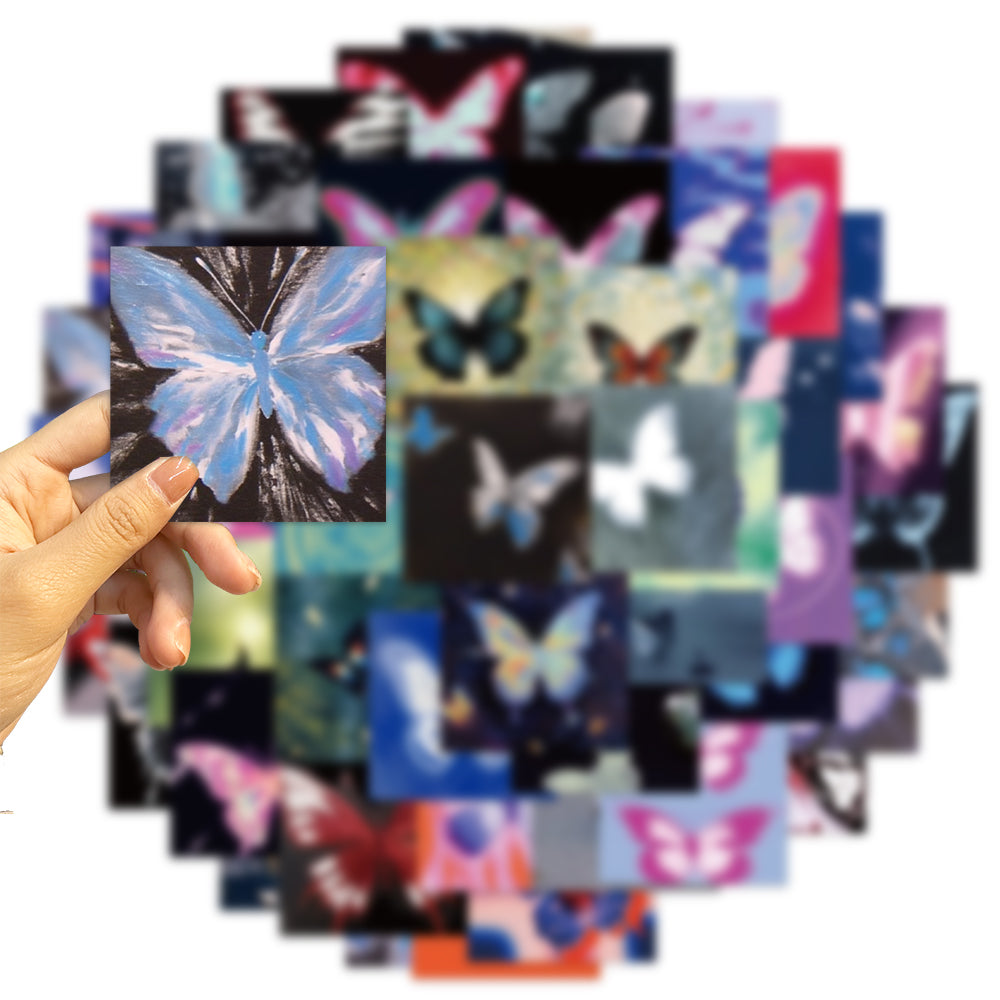 50pcs Psychedelic Butterfly Fly Insect Stickers