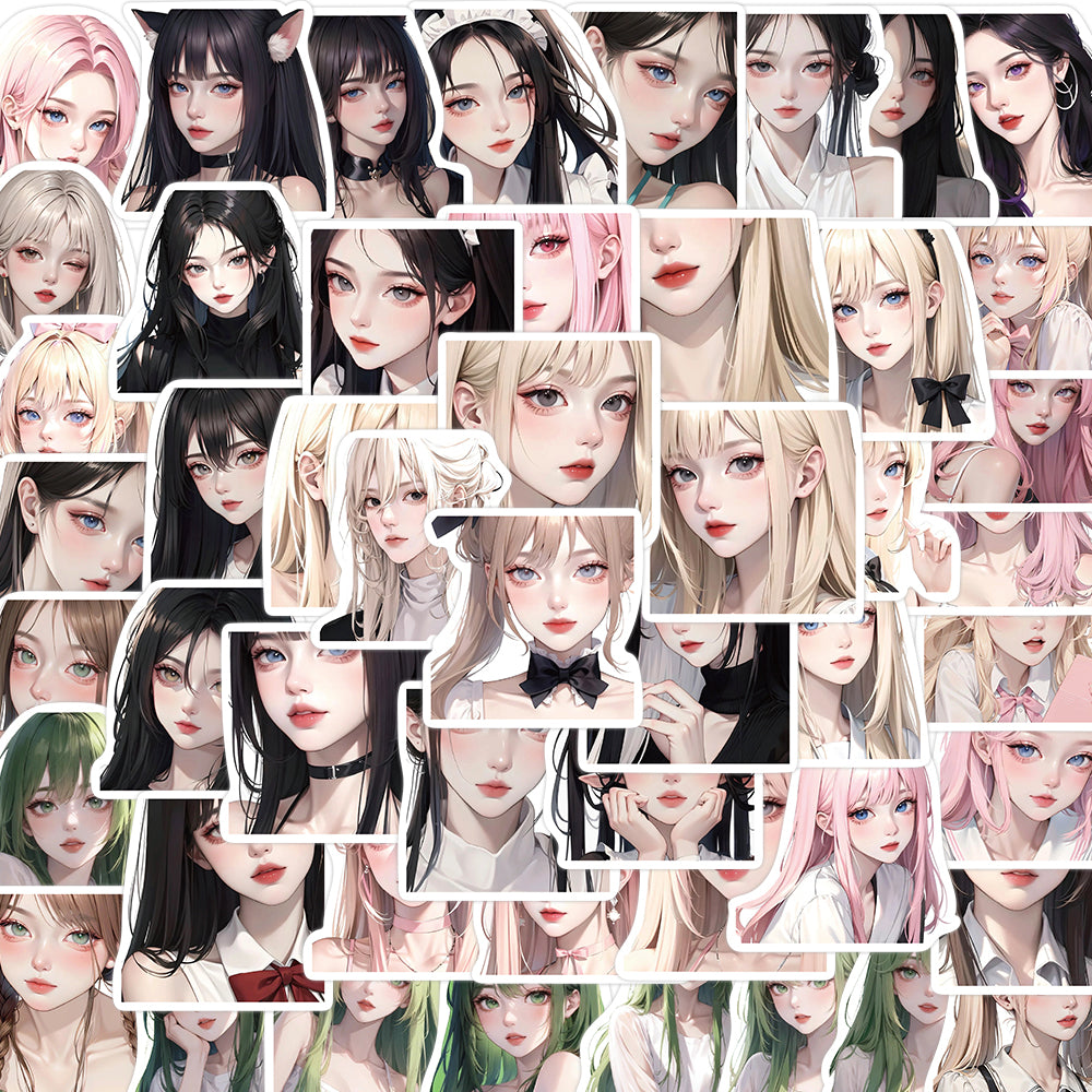 50pcs INS Sweet Girls Stickers Anime Avater