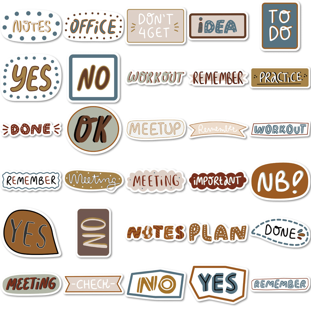 60pcs Sticky Note Text Stickers Meeting Yes