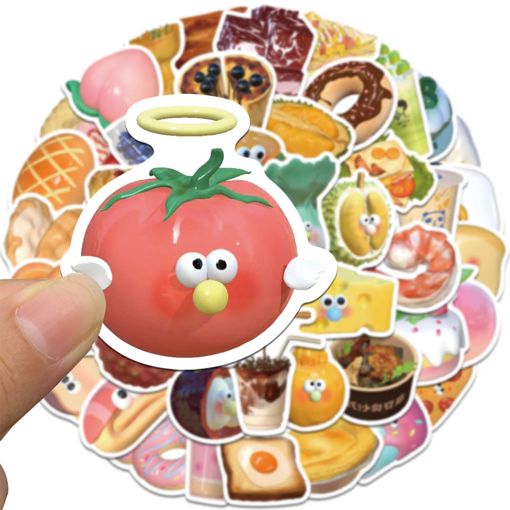 65pcs 3D Food Stickers