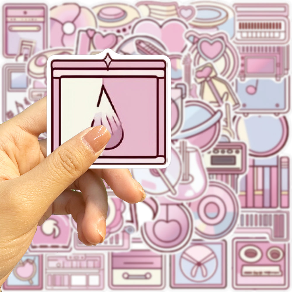 50pcs INS Pink Guitar Book Music Stickers