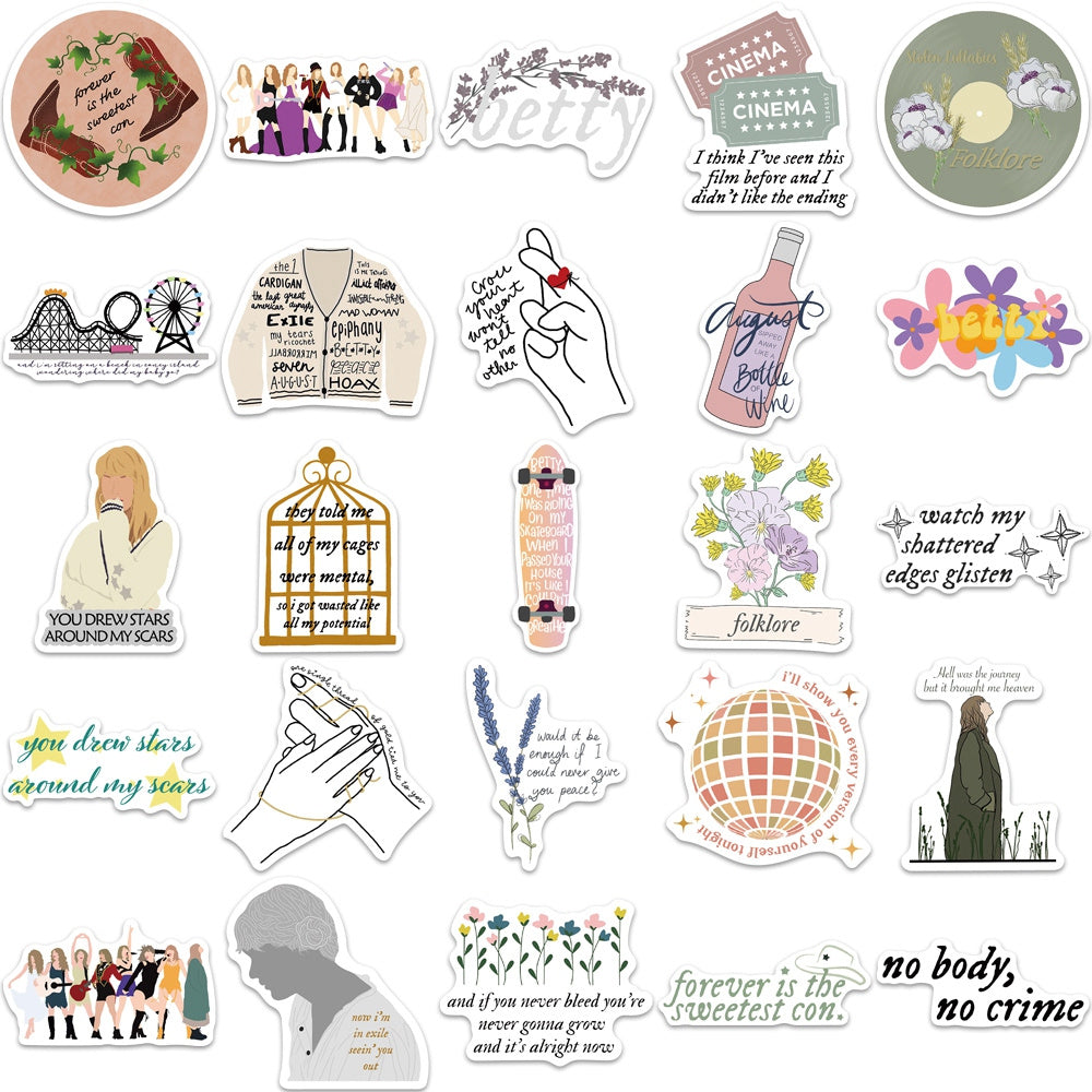 200pcs Taylor Swift 1 Stickers Music Singer Album