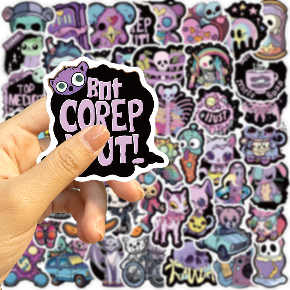 50pcs Dark Gothic Monster Style Stickers