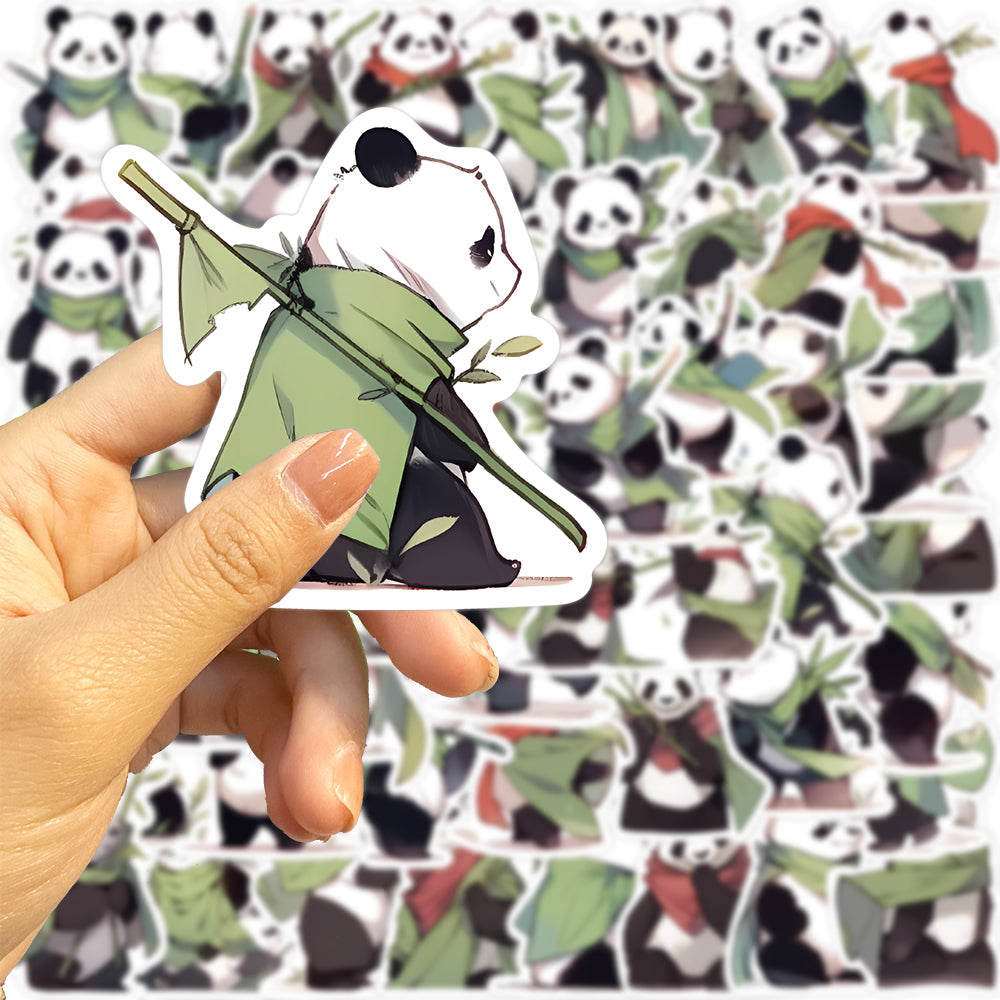 54pcs Panda Warrior Cartoon Kongfu Stickers