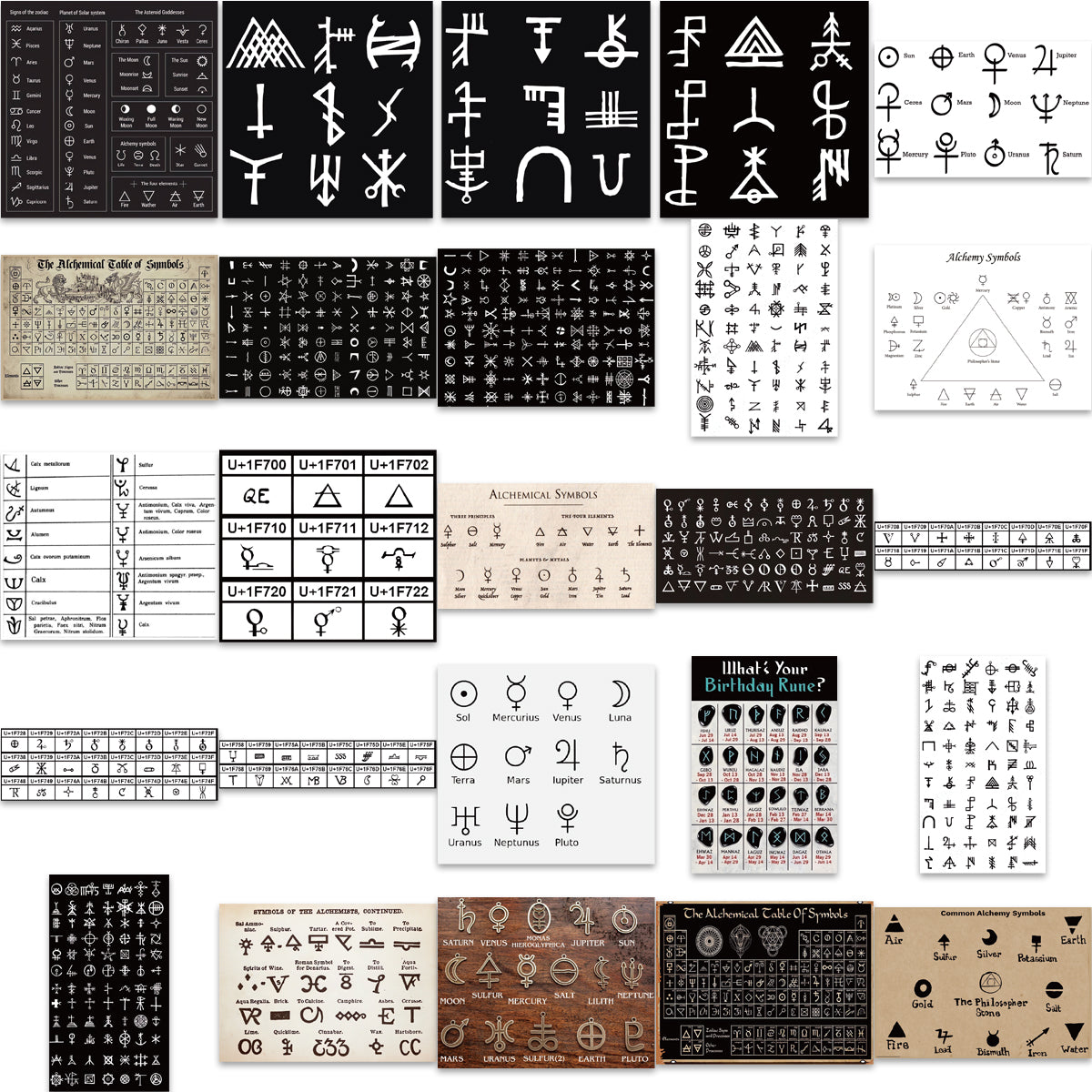 50pcs Alchemy Symbol Chemistry Elemental Stickers