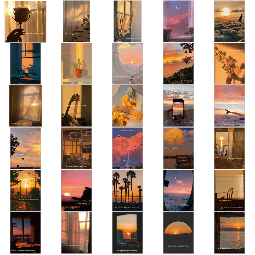 60pcs Sunset 2 Sunrise Landscape Photo Stickers