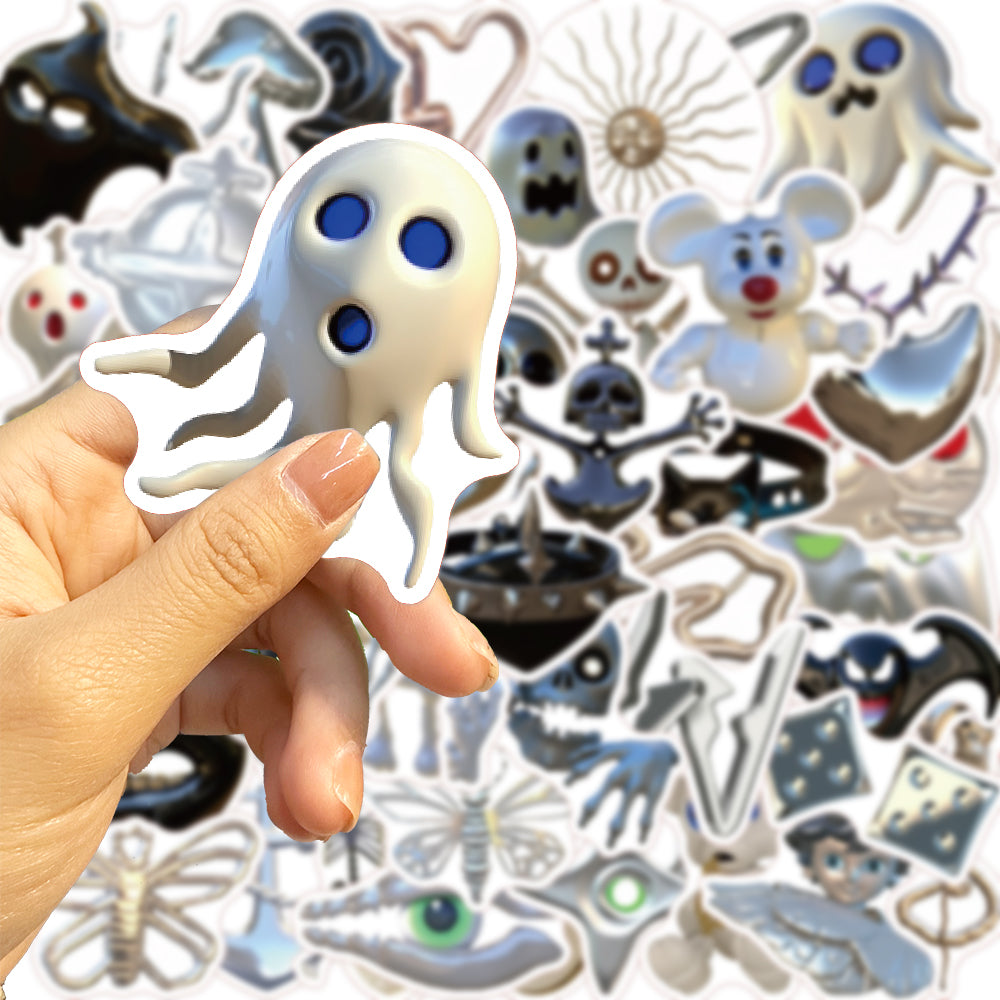 50pcs INS Mental Horror Ghost Punk Stickers