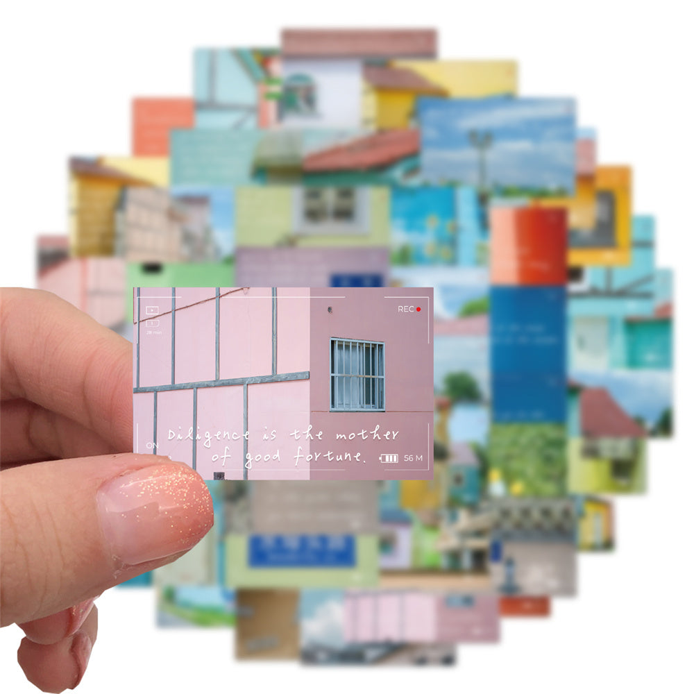 48pcs Rainbow Town Photo Happiness Chiku Stickers