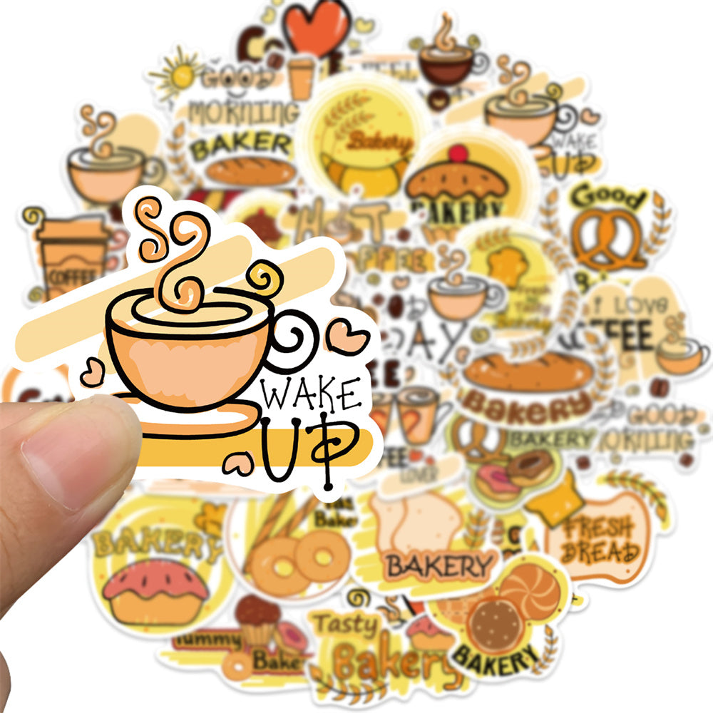 36pcs Bakery & Coffee Stickers Desserts Bread