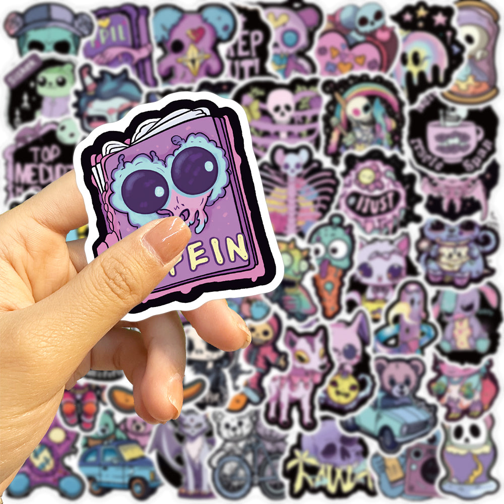 50pcs Dark Gothic Monster Style Stickers