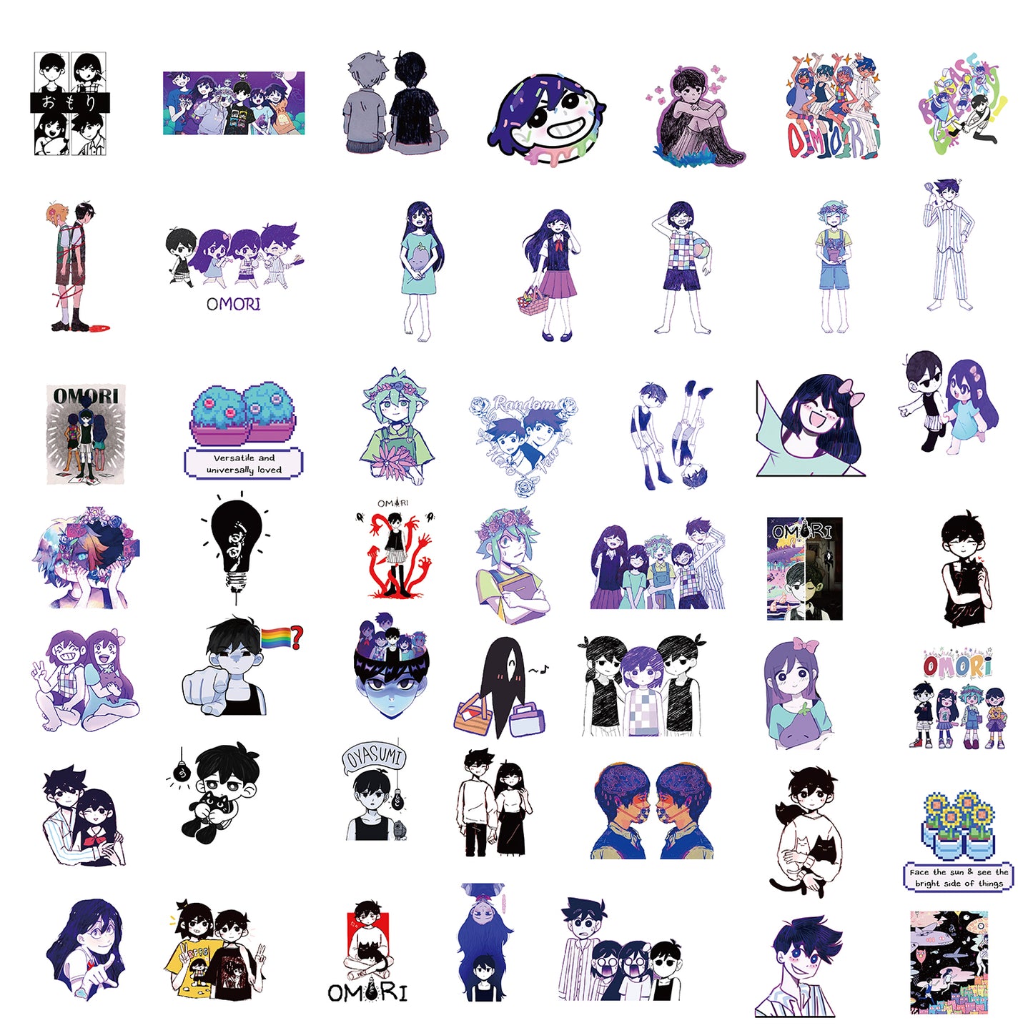 50pcs Omori Stickers Pixel Indie Games