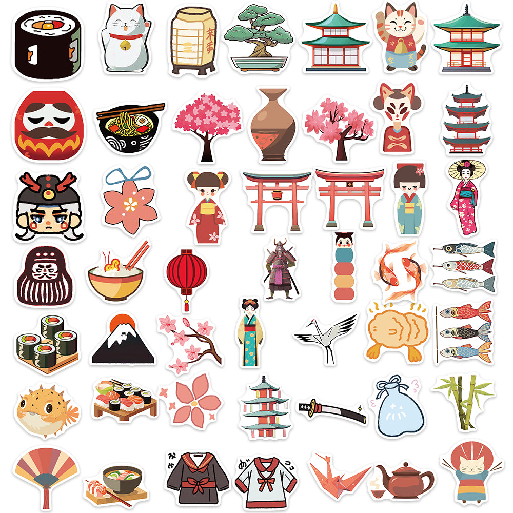 50pcs Japan Style Sashimi Acclimatize Stickers