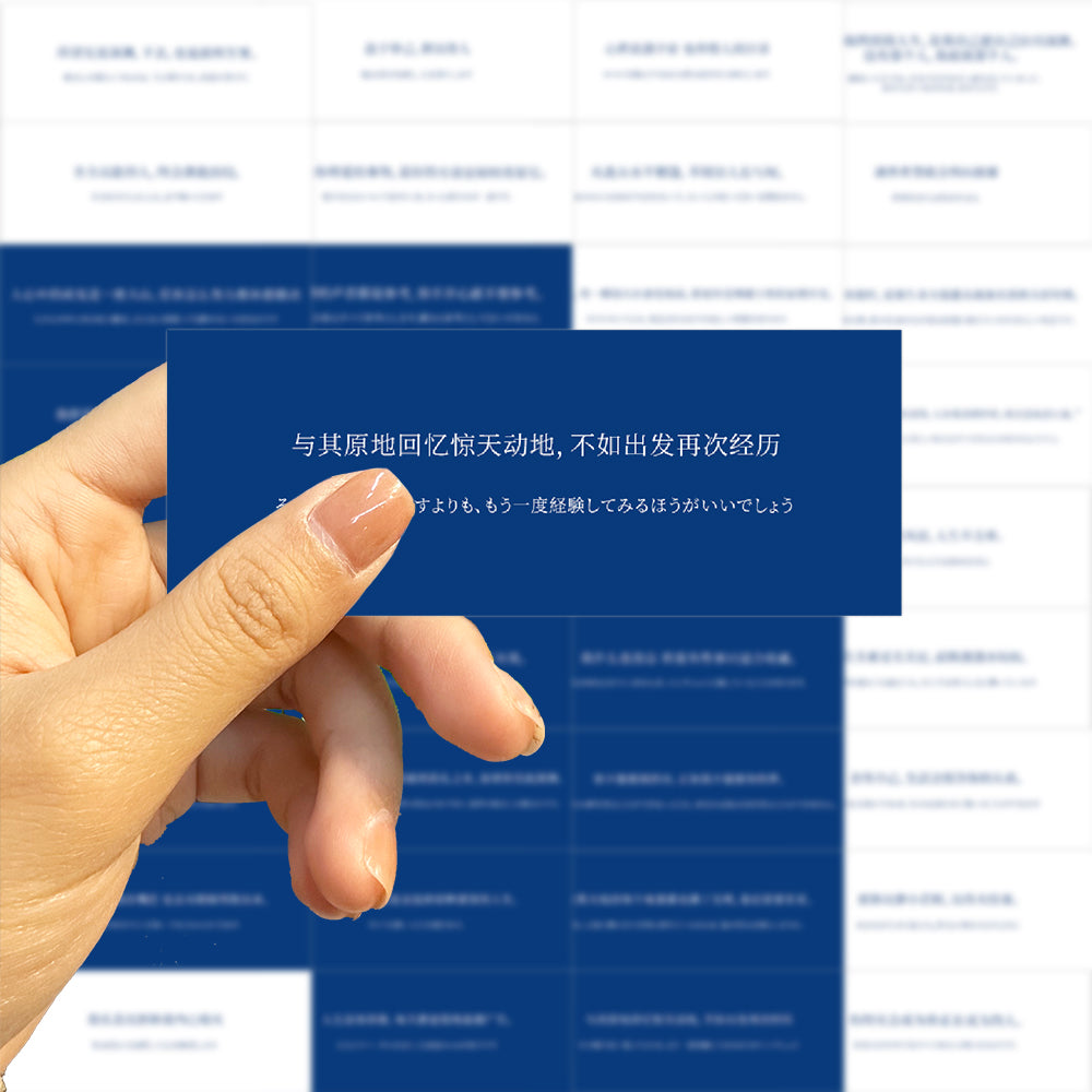 37pcs Blue and White Inspirational Encourage Text Stickers
