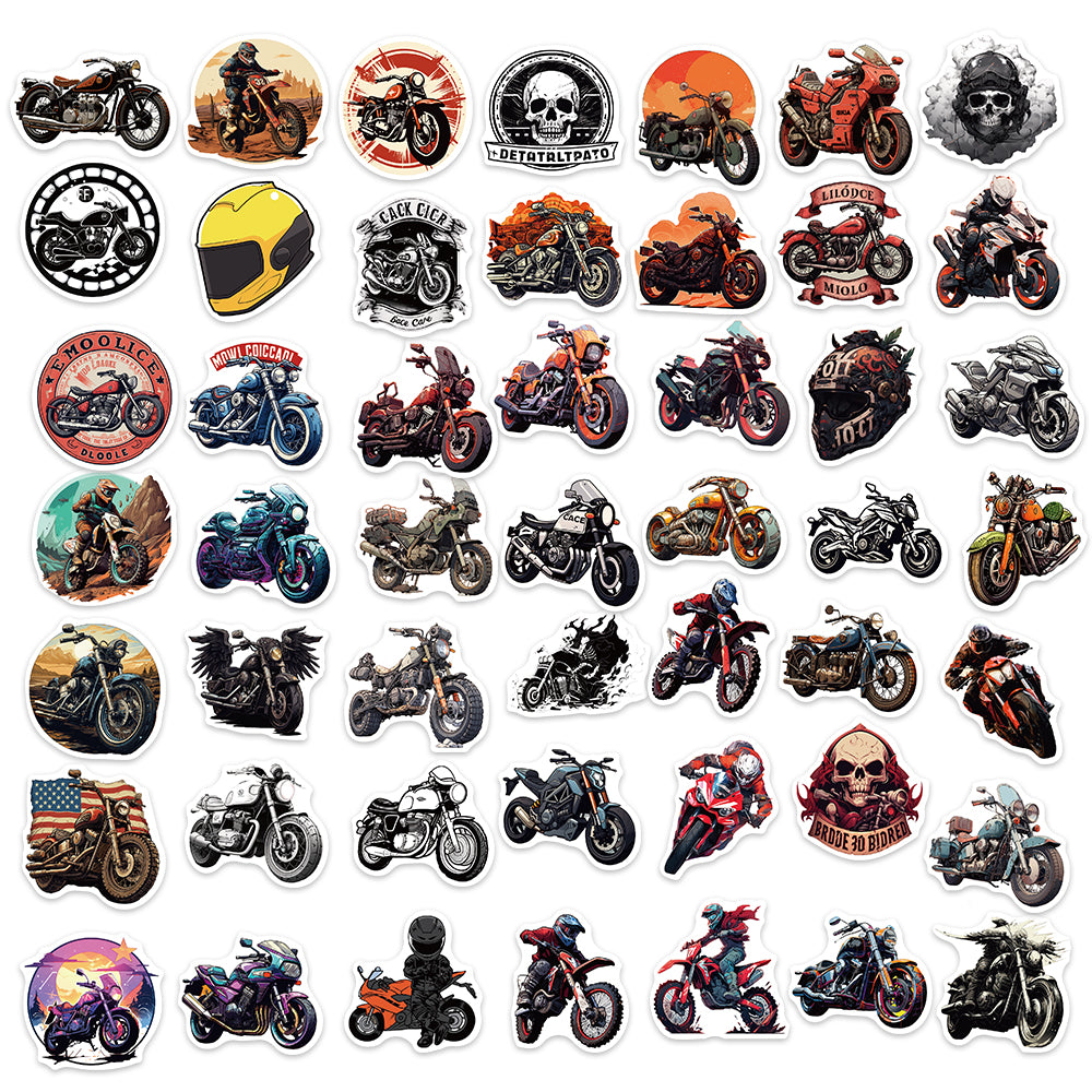 50pcs Cool Motorcycle Helmets Stickers Deatrltpato