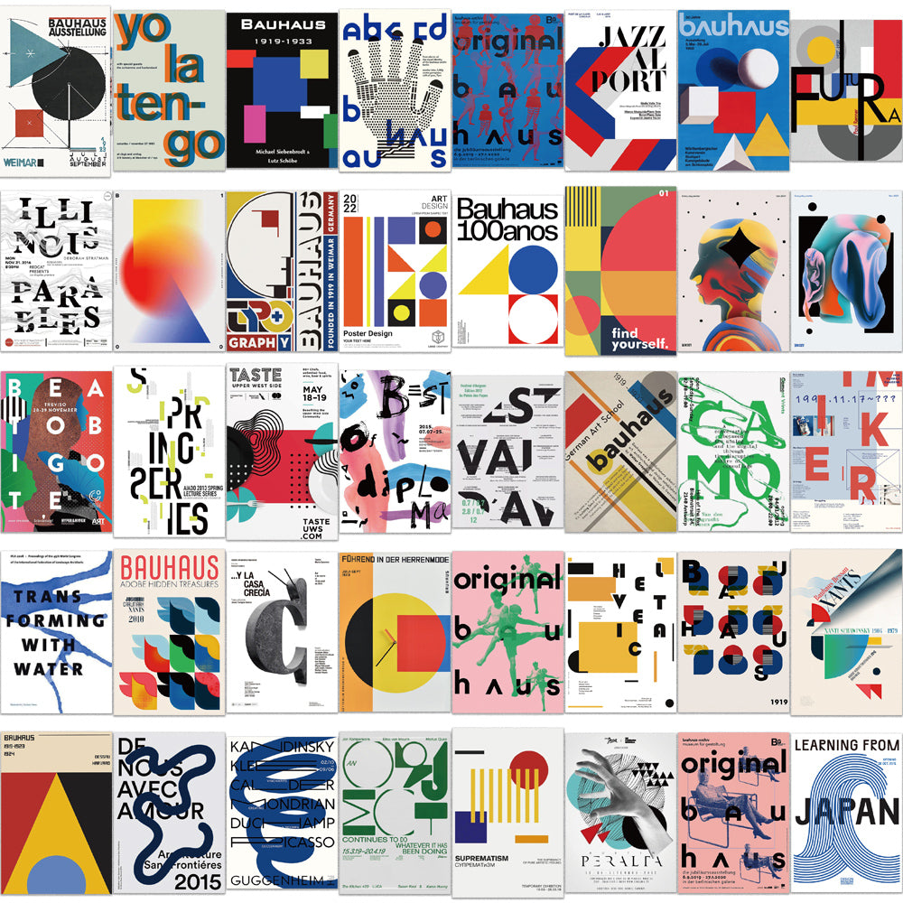 40pcs Bauhaus Hochschule für Gestaltung Stickers