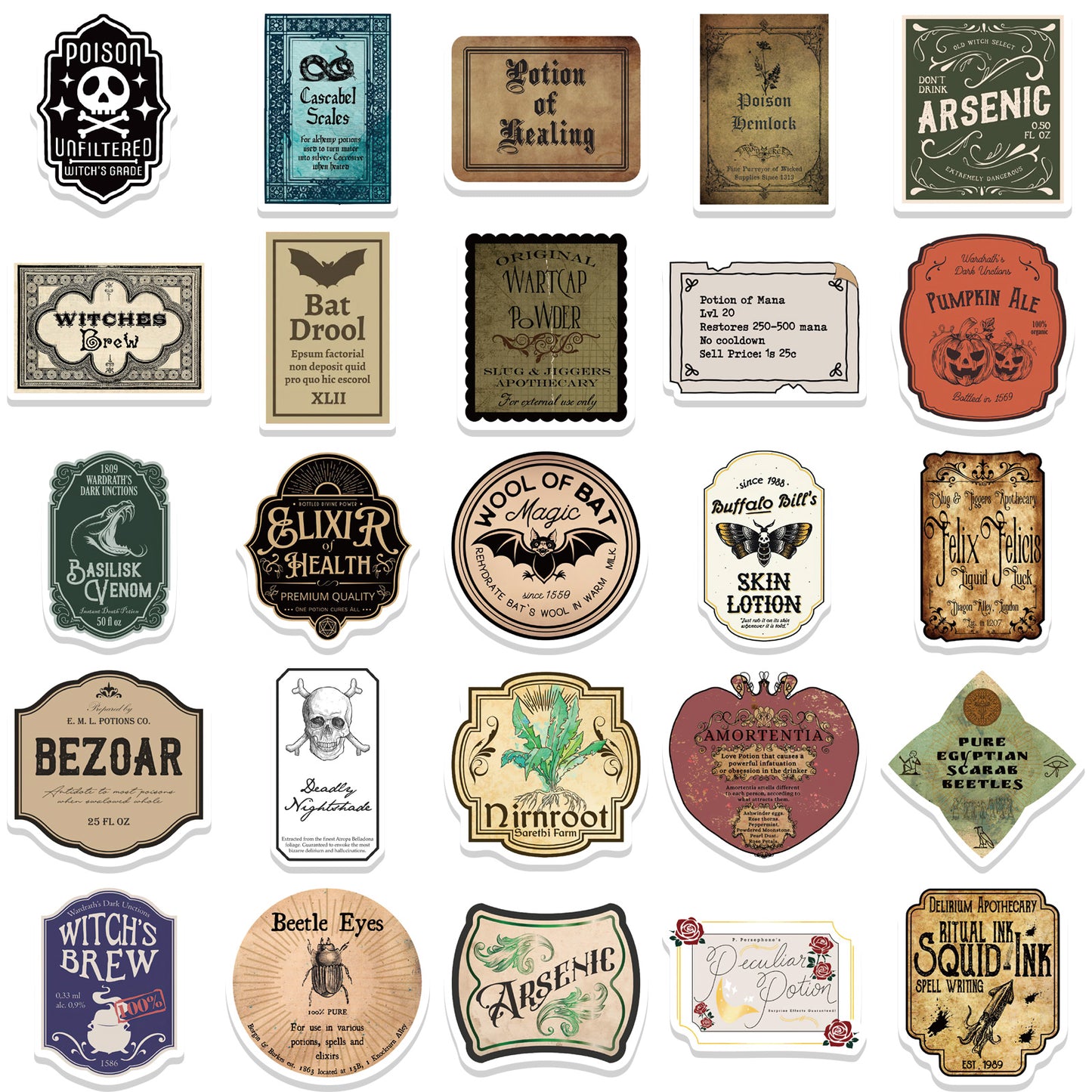 50pcs Potion Label Stickers