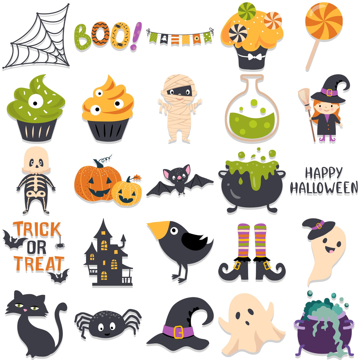 50pcs Halloween Pack 3 Stickers Trick or Treat