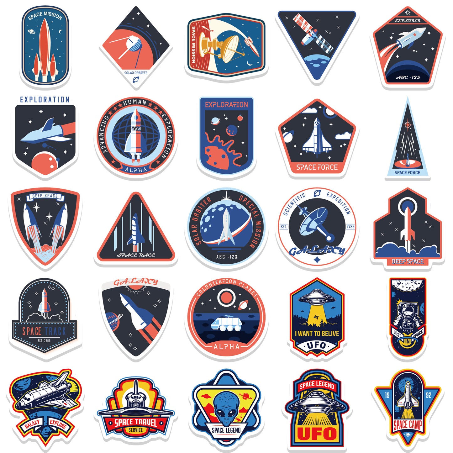 52pcs Astronaut Stickers Outer Space Planetarium