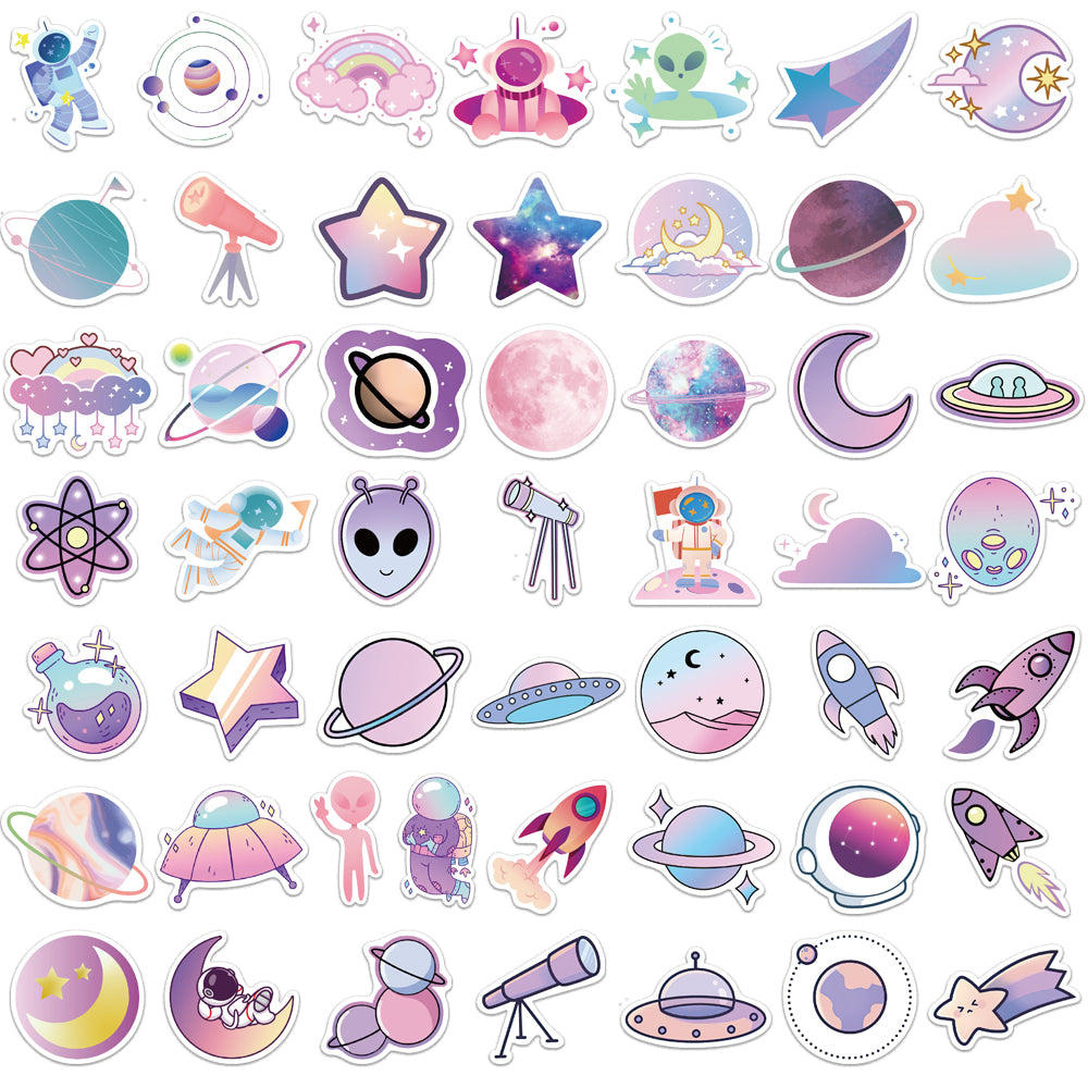 50pcs Gradient Planets Stickers