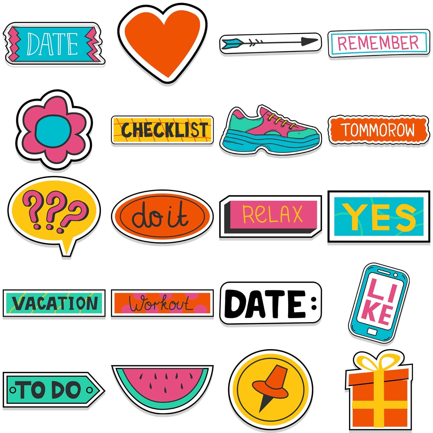 44pcs Planner Pack 2 Stickers Planned Week Decor for Notebook