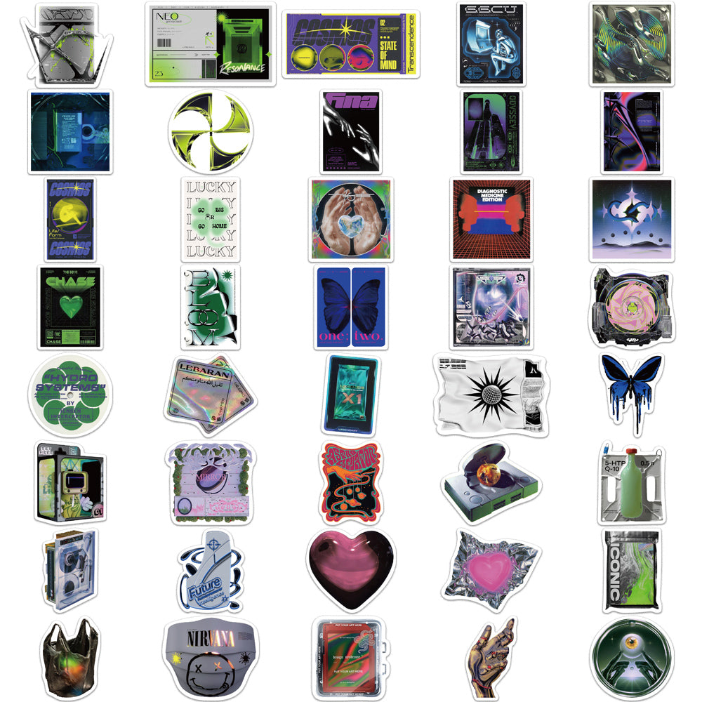40pcs Acid World Cyberpunk Style Stickers