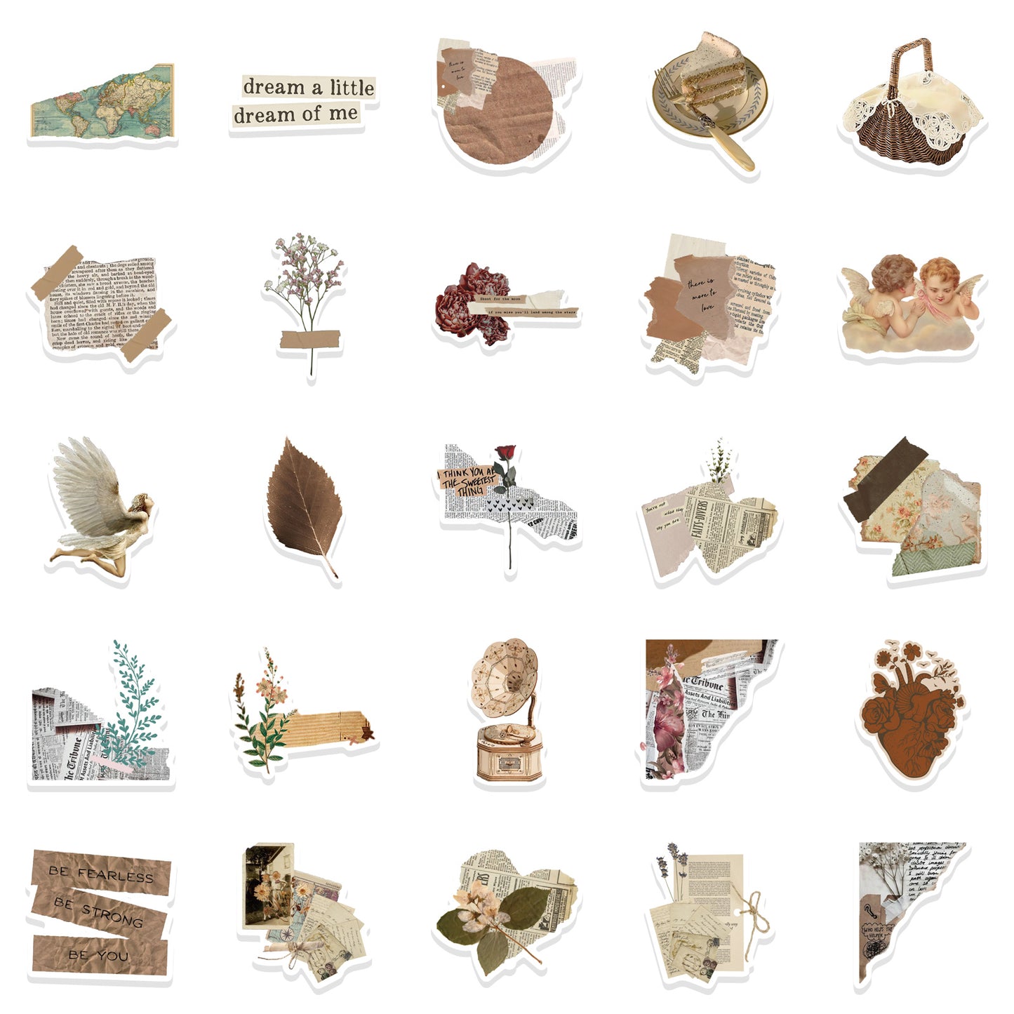52pcs Retro Art 3 Stickers