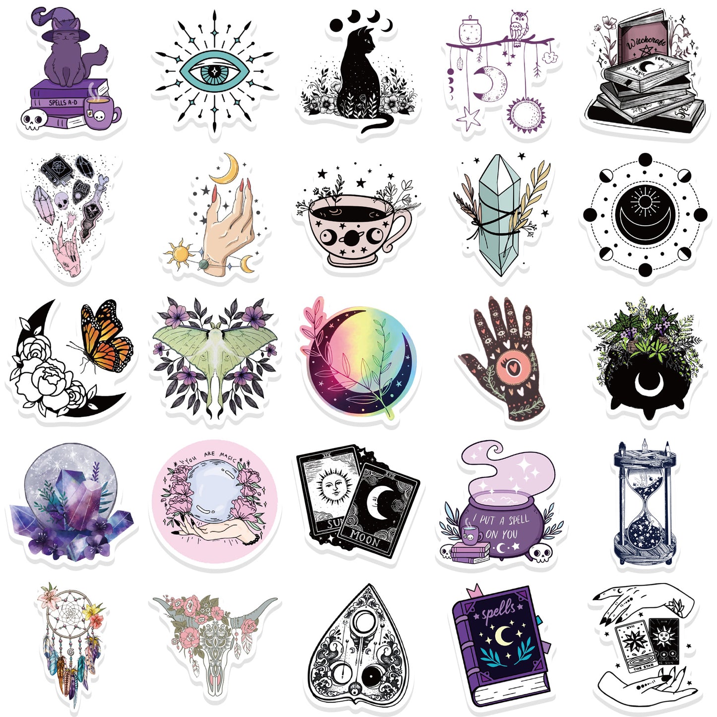 50pcs Boho Witchy 1 Stickers