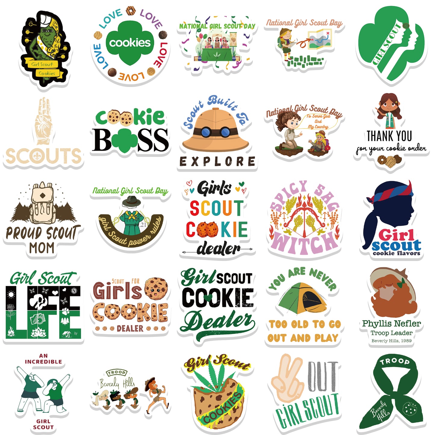 50pcs Girl Scout Mom Life Stickers