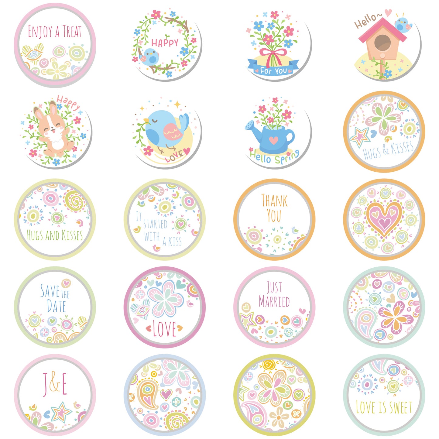 22pcs Thanks Stickers Cartoon Awards for Kids Enjoy A Treat