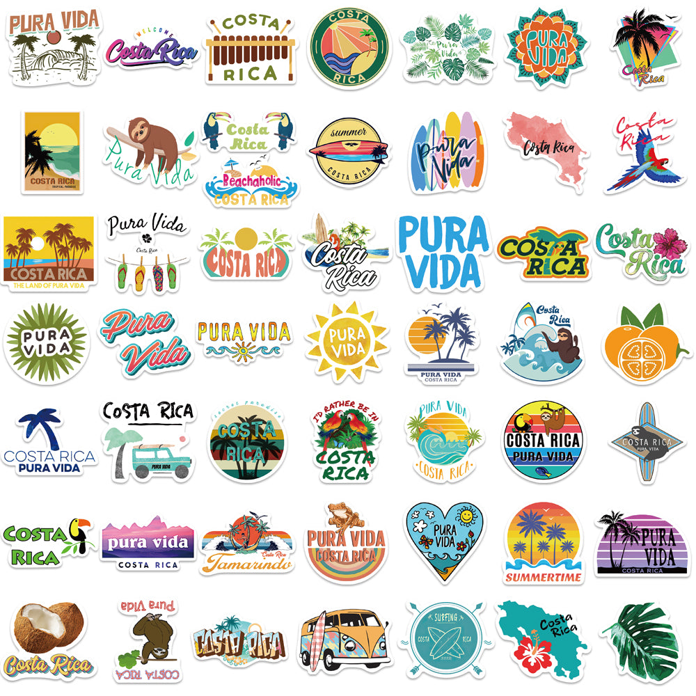 50pcs Costa Rica Stickers
