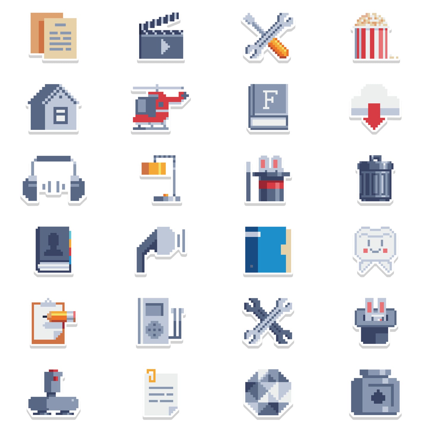 48pcs INS Pixels Style Pack 2 Stickers Computer CD Gamepad