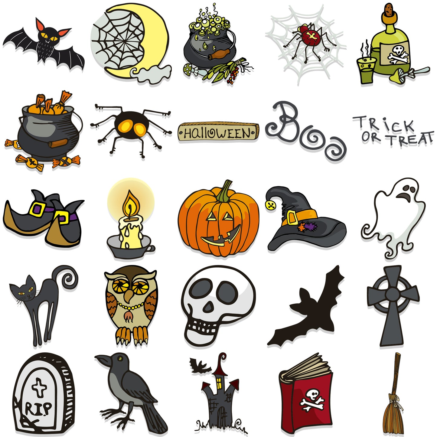 50pcs Halloween Pack 3 Stickers Trick or Treat
