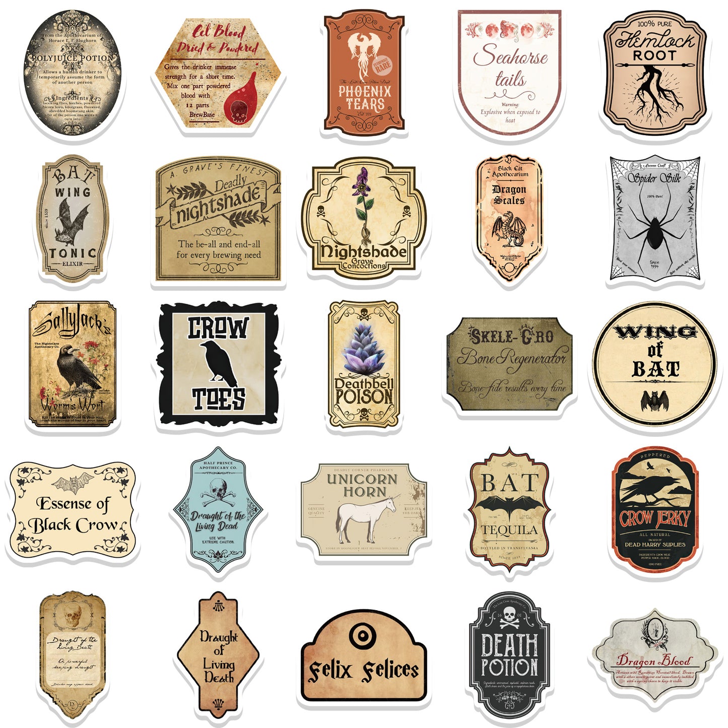 50pcs Potion Label Stickers