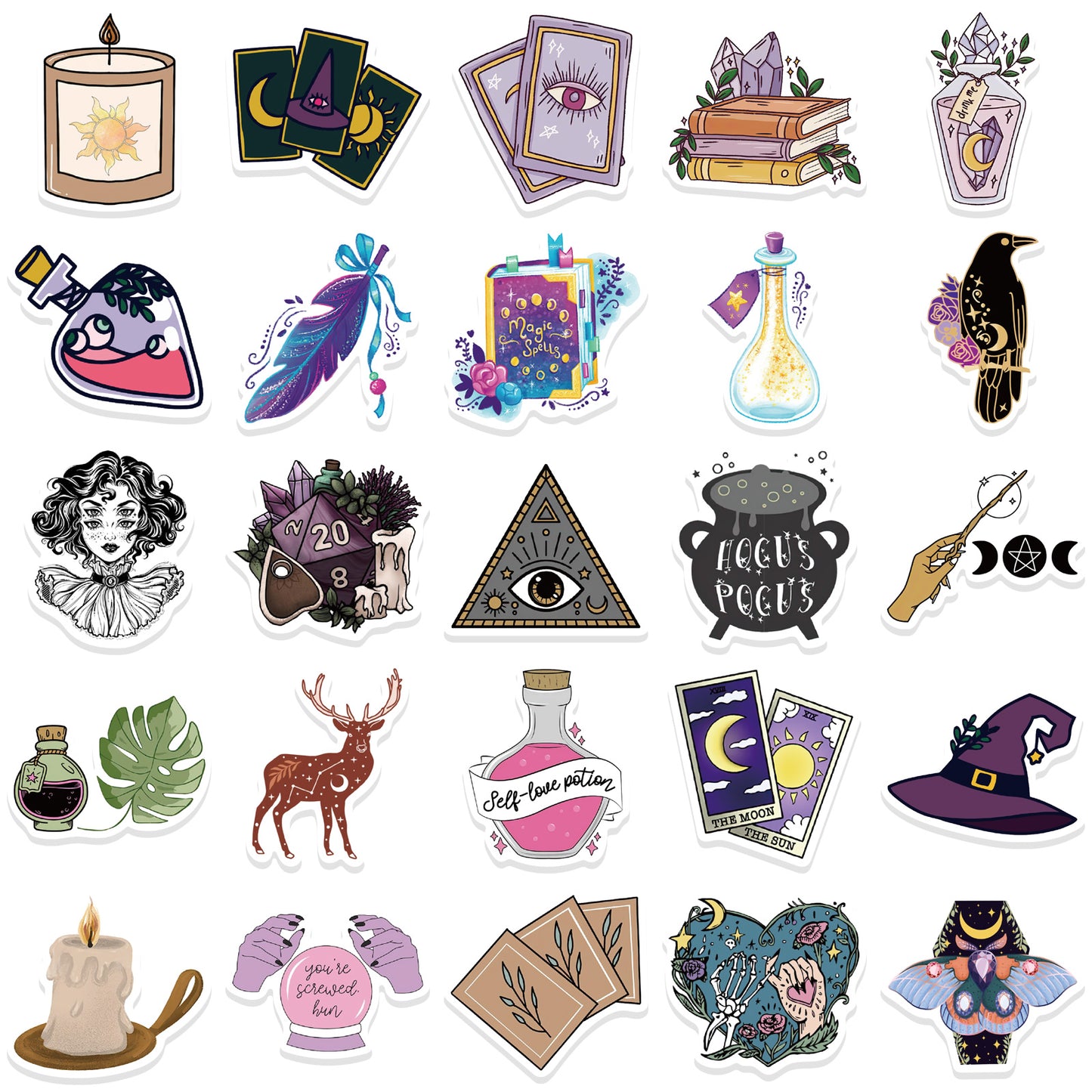 50pcs Boho Witchy 1 Stickers