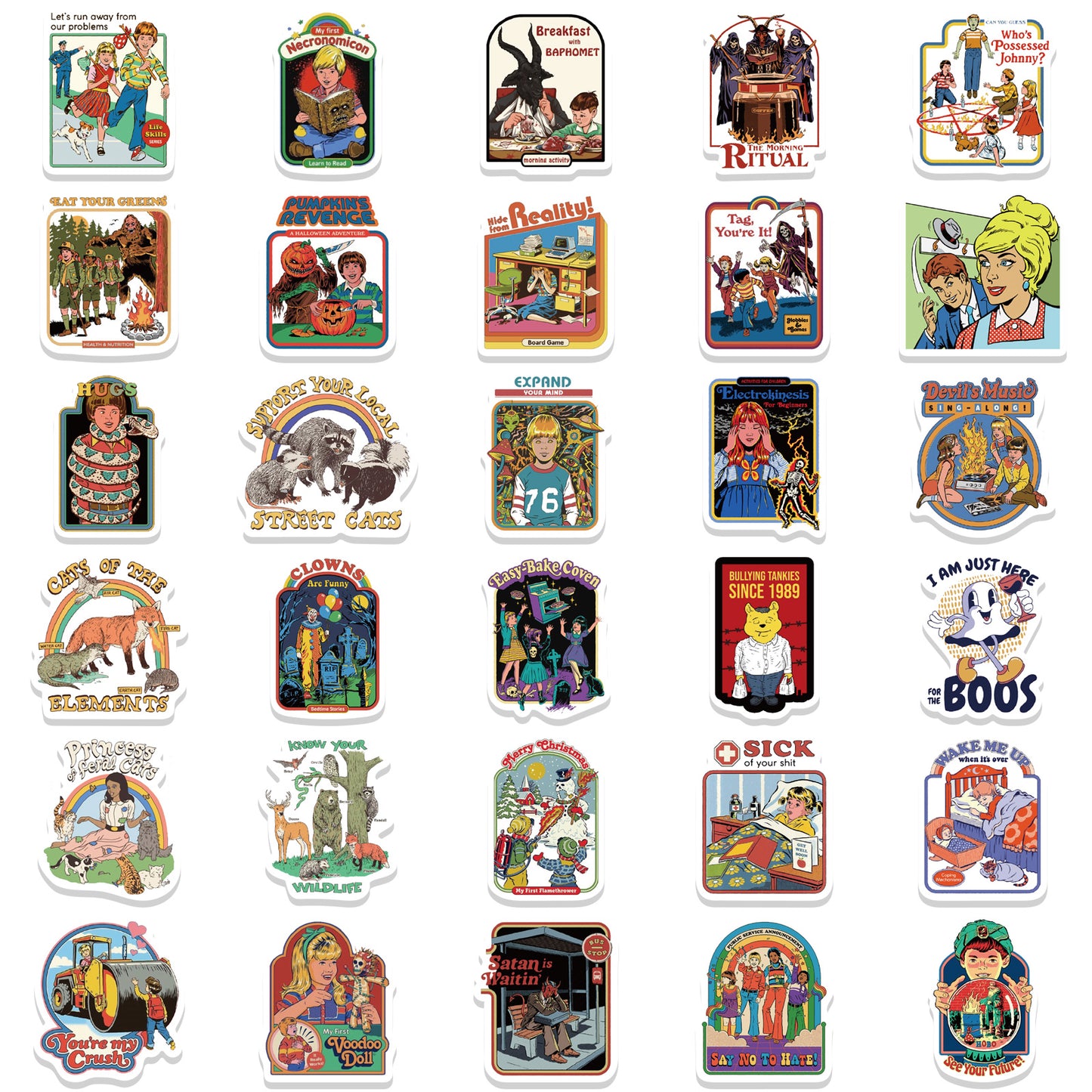 60pcs Retro Ghost Stickers