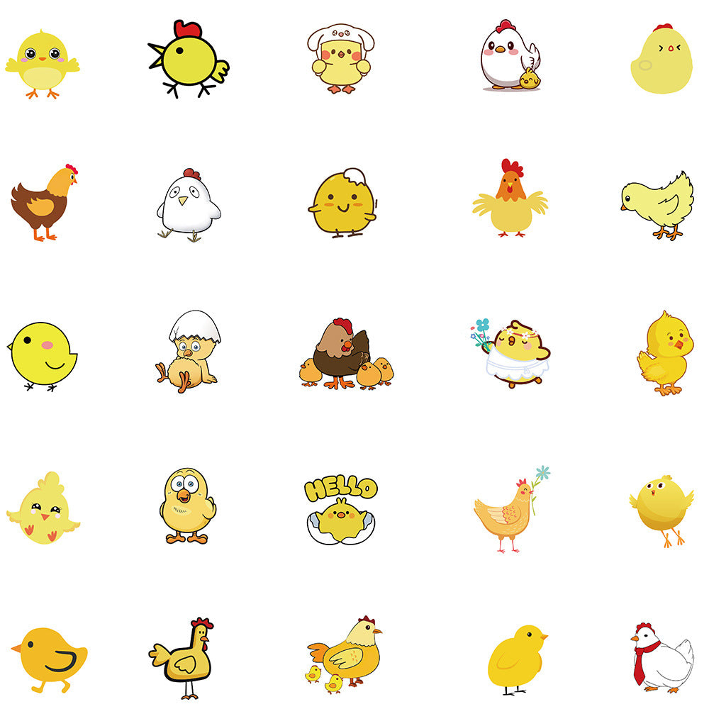50pcs Little Yellow Chicken 2 Stickers