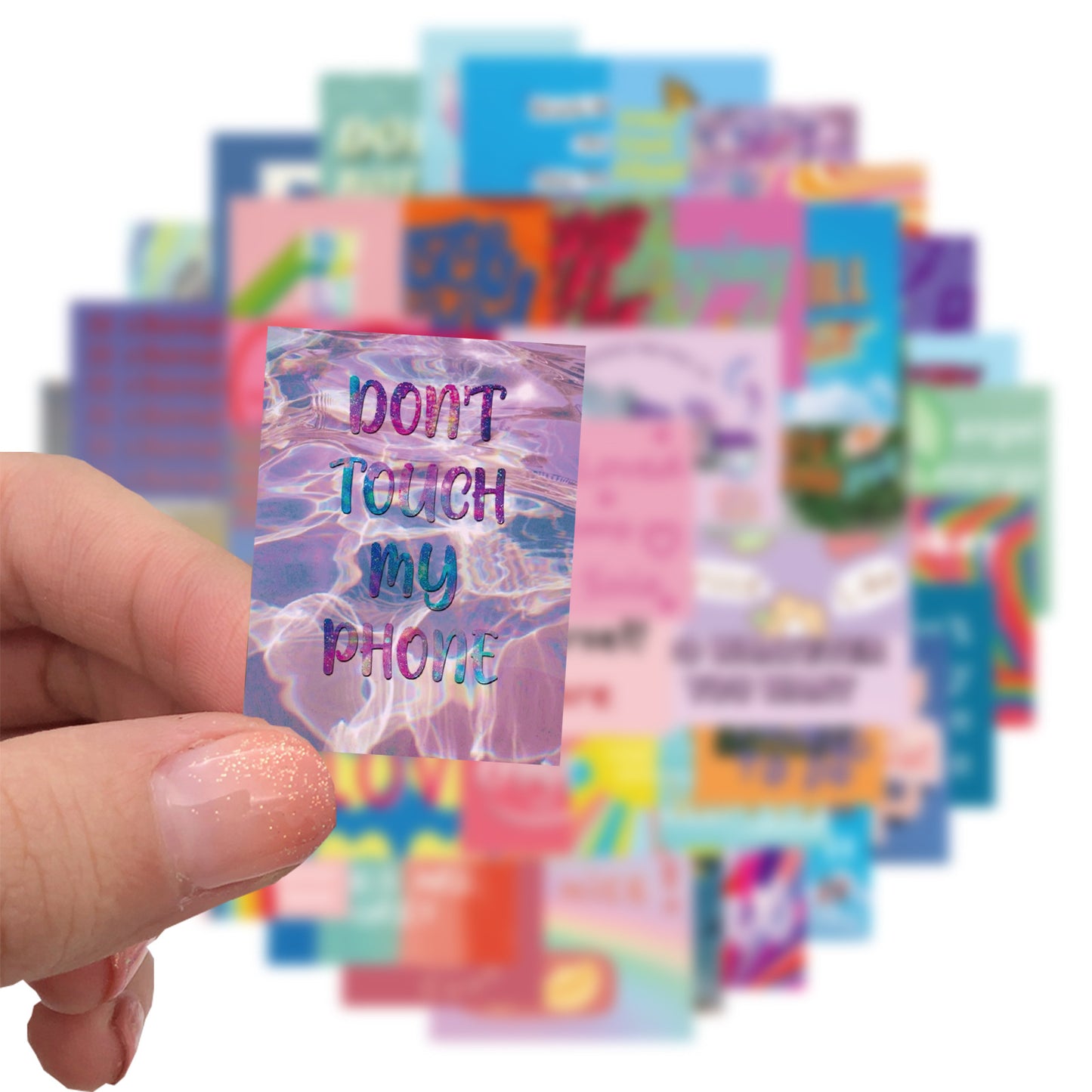 50pcs Phrase & Expression Positivity Cartoon Stickers