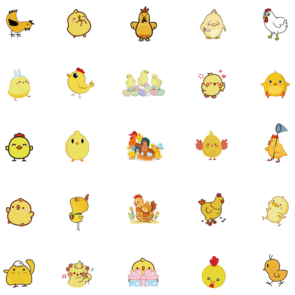50pcs Little Yellow Chicken 2 Stickers